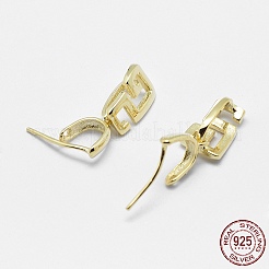 925スターリングシルバーペンダントベイル  アイスピック＆ピンチベイル  18KGP本金メッキ  9x6x1mm  穴：3x6.5mmと1mm  ピン：0.5mm&nbsp;STER-E050-37G