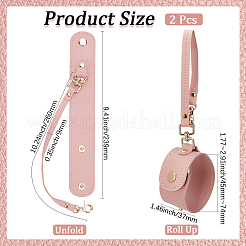 PUレザーバンド帽子スカーフクリップ  合金クラスプ付  ピンク  239x37x5.5mm&nbsp;AJEW-WH20054-004B