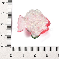 海洋生物をテーマにした樹脂カボション  グリッターパウダー付き  魚  26x28x9mm&nbsp;RESI-Q010-01D