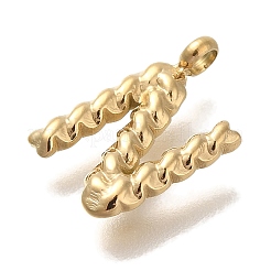 PVD真空メッキ304ステンレスペンダント  18KGP本金メッキ  レターチャーム  文字N  13.5x8.5x3mm  穴：1.8mm&nbsp;STAS-S148-28G-N