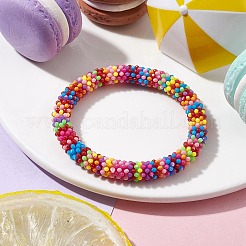 Snowflake Acrylic Beaded Stretch Bracelets for Kid&nbsp;BJEW-JB10157-02