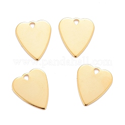 ステンレスペンダント201個  ハート  24KGP本金メッキ  15x13x0.8mm  穴：1.6mm&nbsp;STAS-K21-68A-G