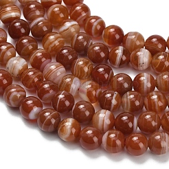 Natural Banded Agate Beads Strands&nbsp;G-L642-B04-6mm