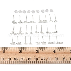女性用合金スタッドピアス2組  925つのスターリングシルバーピン付き  銀  蝶  10mm&nbsp;EJEW-FS0001-27F