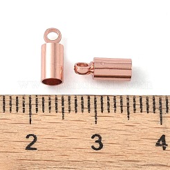 真鍮製コードエンドパーツ  ニッケルフリー  ローズゴールド  9x3.5mm  穴：1.5mm  3mm内径&nbsp;EC038-RG-NF