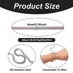 304 Stainless Steel Flat Snake Chains&nbsp;CHS-TAC0003-02P