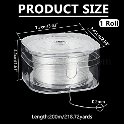 弾性結晶ストリング  プラスチック製の箱付き  ホワイト  0.2mm  約218.72ヤード（200m）/箱&nbsp;OCOR-WH0045-34
