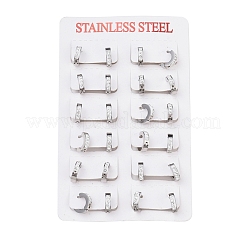 304ステンレススチール製ハギーフープピアス  ポリマークレイラインストーン付き  リング  ステンレス鋼色  10.5x12x3mm  ピン：1mm&nbsp;EJEW-O087-14P