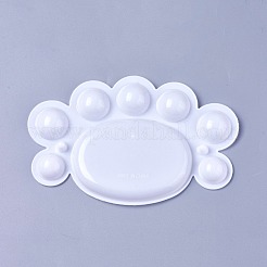 プラスチック水彩オイルパレット  赤ちゃんの足  ホワイト  165x102x11mm&nbsp;AJEW-L072-B04