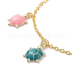 Alloy Enamel Tortoise Charm Bracelets with Iron Cable Chains for Women&nbsp;BJEW-JB09087