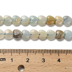 天然フラワーアマゾナイトビーズ連売り  ハート  5.5x6~6.5x2.5~3mm  穴：0.7mm  約69~72個/連  14.88~15.2（37.8~38.6センチメートル）&nbsp;G-P575-C07-6mm