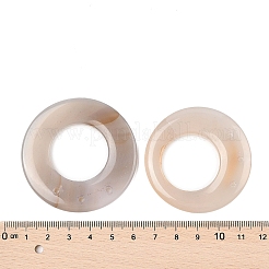 天然石瑪瑙ビッグサイズペンダントトップ  ドーナツ/円盤チャーム  3穴  ビスク  52~56x7~8mm  穴：2mm&nbsp;G-N344-04D