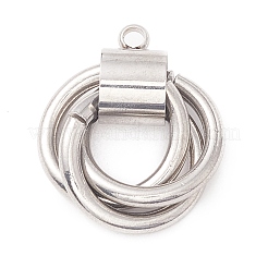 変色しない304ステンレススチールペンダント  三環式  ステンレス鋼色  20x16x7mm  穴：1.8mm&nbsp;STAS-A059-01A-P