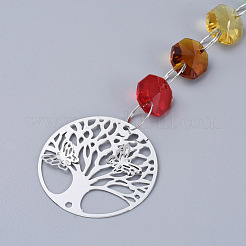 Chandelier Suncatchers Prisms Octogon Glass Chakra Hanging Pendant&nbsp;AJEW-G025-C02