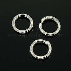 シルバーカラーメッキ合金オープン丸カン  ラウンド  18ゲージ  8x1mm  内径：6mm&nbsp;X-PALLOY-I035-8mm-S