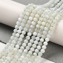 天然石グリーンオパールビーズ連売り  多面カット  ラウンド  3mm  穴：0.6mm  約122~124個/連  15.35''（39~39.5センチメートル）&nbsp;G-Z035-A02-02C