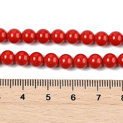 染めシェルパールビーズ連売り  洗練された  ラウンド  ファイヤーブリック  6mm  穴：1mm  約70個/連  15.94''（40.5センチメートル）&nbsp;BSHE-XCP0001-09