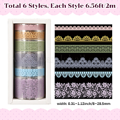 1Bag Lace Patterns PET Floral Decorative Tape Set&nbsp;AJEW-SP0002-74A