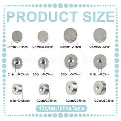 40Pcs 4 Styles 304 Stainless Steel Ear Nuts&nbsp;STAS-FS0002-23