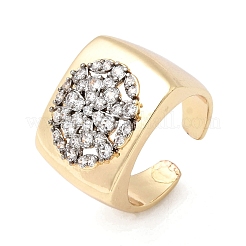 Brass Micro Pave Clear Cubic Zirconia Cuff Rings&nbsp;RJEW-H262-05G
