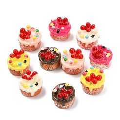 40Pcs 5 Colors Resin Strawberry Cake Ornament&nbsp;DJEW-CJ0001-20