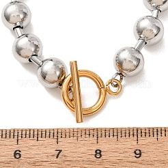 201 Stainless Steel Ball Chain Necklaces with Golden Tone OT Clasps&nbsp;SA-CBAD3BB-05P