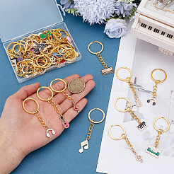 40Pcs 40 Styles Musical Note & Musical Instruments Alloy Enamel Keychains&nbsp;KEYC-PH01623