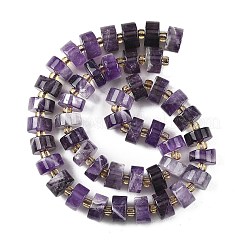 天然の縞模様のアメジストビーズ連売り  コラム  シードビーズで  9.5~11x5.5~7mm  穴：1mm  約40~47個/連  15.75''（40cm）〜15.94''（40.5cm）&nbsp;G-K245-C02-08