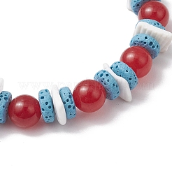 Round Natural Dyed Malaysia Jade Beads Stretch Bracelets&nbsp;BJEW-JB11818-03