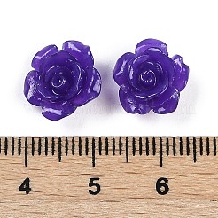 合成サンゴ刻まれたビーズ  染め  花  モーブ  12x7mm  穴：1.3mm&nbsp;CORA-M001-06D
