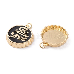 Brass Enamel Pendants&nbsp;KK-A152-01G-E