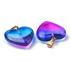 Two Tone Spray Painted Glass Pendants&nbsp;GLAA-N035-016-C02