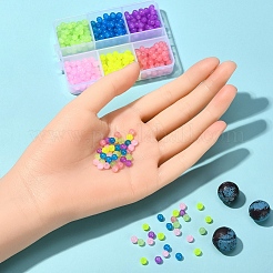 450Pcs 6 Color Imitation Jade Glass Beads Strands&nbsp;DGLA-YW0001-03