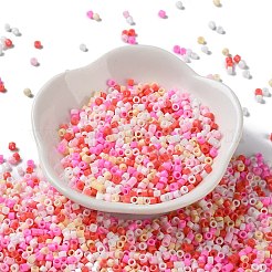 焼付塗装ガラスシードビーズ  シリンダー  パールピンク  2.5x2mm  穴：1.4mm  約45359個/ポンド&nbsp;SEED-S042-05A-08