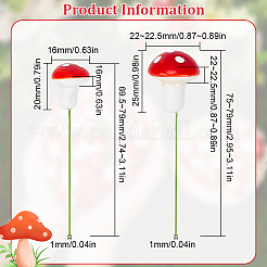 100Pcs Plastic Plant Mini Miniatures Artificial Mushroom&nbsp;AJEW-CA0003-71