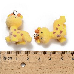 Flocky Opaque Resin Pendants&nbsp;RESI-I335-01P-02