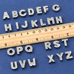 52Pcs 26 Styles Alphabet Alloy Initial Slide Charms with Grade A Rhinestones&nbsp;ALRI-FS0001-08