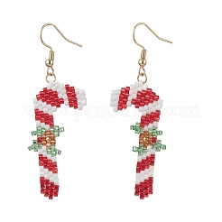 304 Stainless Steel Glass Christmas Theme Dangle Earrings&nbsp;EJEW-MZ00527-04