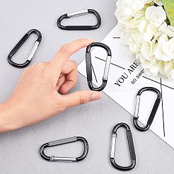 アルミ合金ロッククライミングカラビナ  キーの留め金  キャンプハイキングフィッシングトラベルバックパックボトル  ブラック  73x38x7mm  内径：25x62mm&nbsp;KEYC-NB0001-07