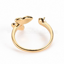 Brass Peg Bails Cuff Finger Ring Settings&nbsp;KK-S356-266-NF
