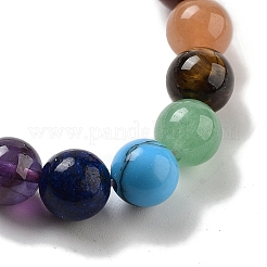 Natural Rose Quartz Round Beaded Chakra Stretch Bracelets&nbsp;BJEW-K251-01G