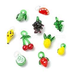 10Pcs 10 Styles Handmade Lampwork Pendants&nbsp;LAMP-CJ0002-70