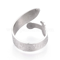 女性用304ステンレススチールカフオープンリング  剣  ステンレス鋼色  18mm&nbsp;RJEW-N054-01P