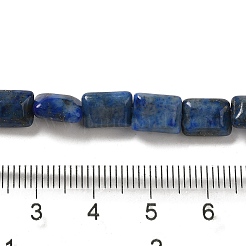 天然石ラピスラズリビーズ連売り  長方形  8~9x6.5~7x4mm  穴：0.8mm  約45個/連  15.16インチ（38.5cm）&nbsp;G-G085-A02-01