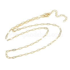 2.5mm真鍮ペーパークリップチェーンネックレス（男女兼用）  18KGP本金メッキ  18.54インチ（47.1cm）&nbsp;NJEW-L012-01G