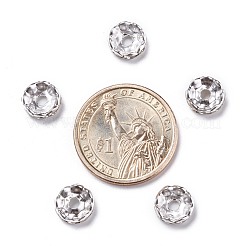 鉄クリスタルラインストーンスペーサービーズ  グレードA  ロンデル  波エッジ  銀  10x3.5mm  穴：2mm&nbsp;RB-A007-10MM-S