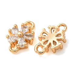 Brass Pave Clear Cubic Zirconia Connector Charms&nbsp;CU-CBAEC99-15G