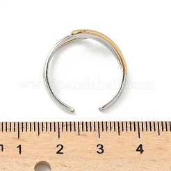 304 Stainless Steel Double Color Cuff Rings&nbsp;RJEW-S635-01GP-H