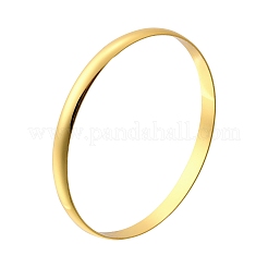 女性用304ステンレススチールプレーンバングル  ゴールドカラー  1/4インチ（0.6cm）  内径：2-1/2インチ（6.5cm）&nbsp;BJEW-V004-02B-G