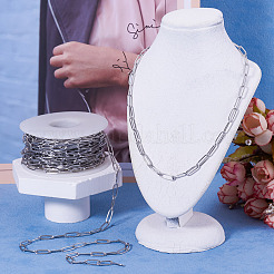 304 Stainless Steel Paperclip Chains Bracelet Necklace DIY Making Kit&nbsp;DIY-TA0009-67